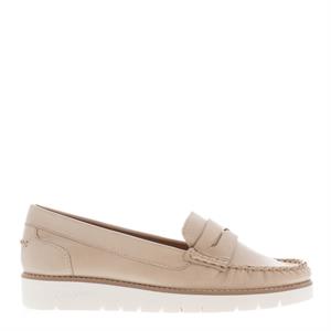 Carl Scarpa Lucentia Beige Leather Wedge Loafers